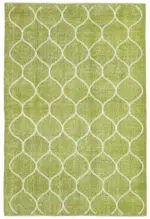 Modern Halı- Yeşil Pamuk Üzerine Yün El Dokuma Halı-150x227