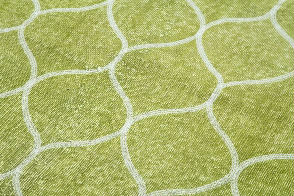 Modern Halı- Yeşil Pamuk Üzerine Yün El Dokuma Halı-150x227 - Görsel 5