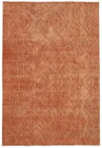 Modern Halı- Turuncu Pamuk Üzerine Yün El Dokuma Halı-205x299