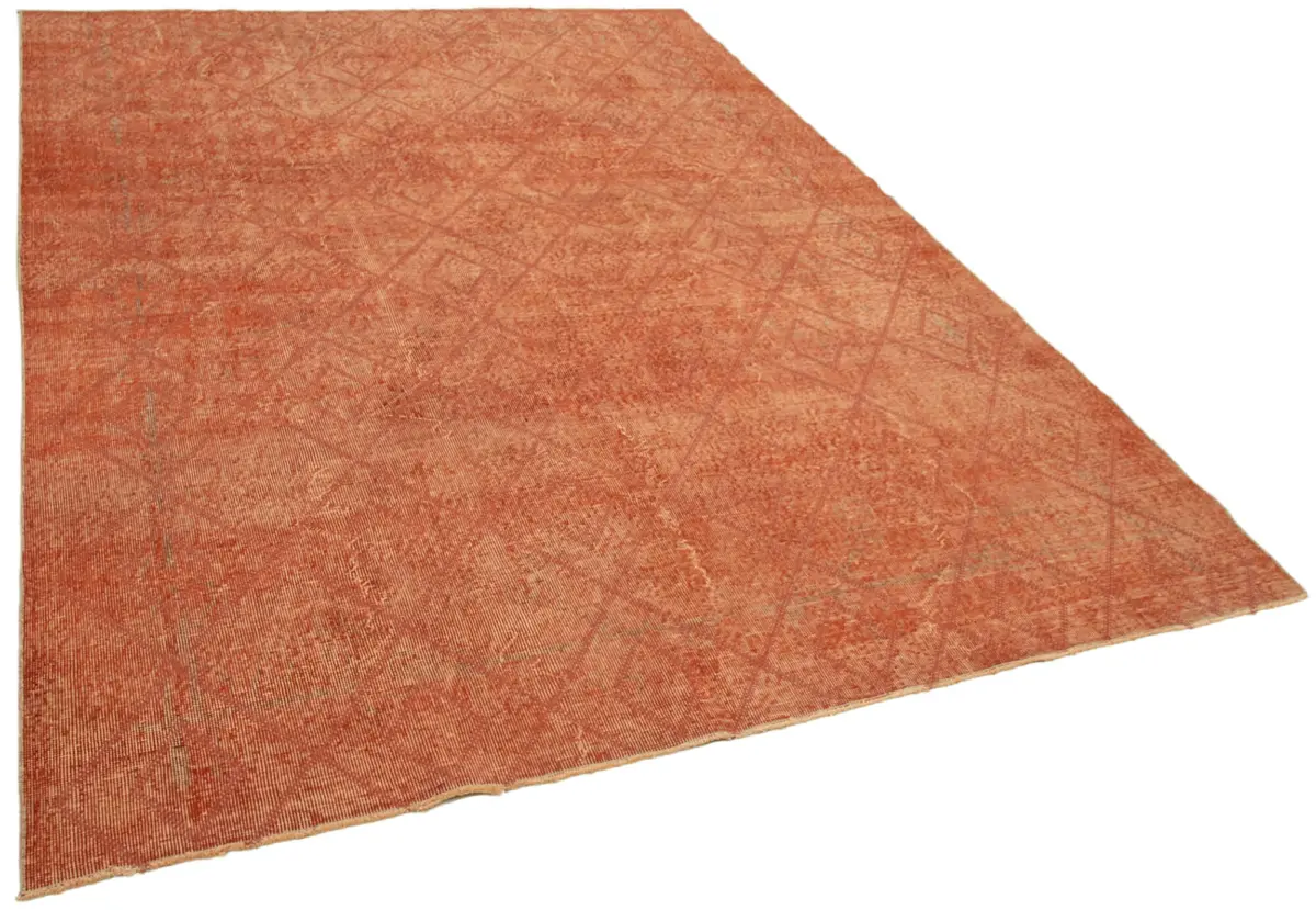 Modern Halı- Turuncu Pamuk Üzerine Yün El Dokuma Halı-205x299 - Görsel 2