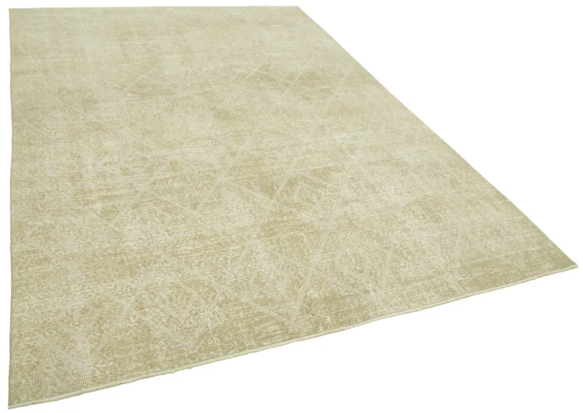 Modern Halı- Bej Pamuk Üzerine Yün El Dokuma Halı-195x292 - Görsel 2