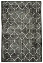 Modern Halı- Siyah Pamuk Üzerine Yün El Dokuma Halı-160x243