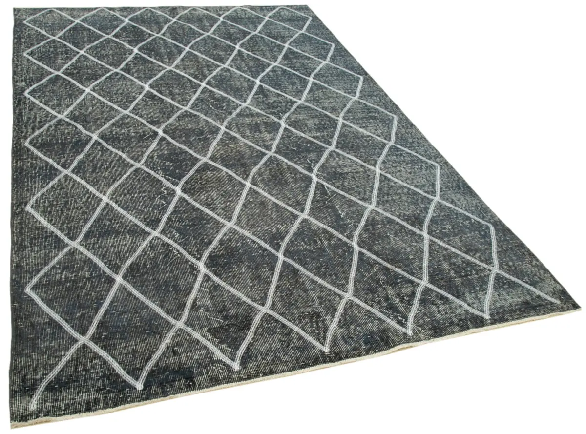 Modern Halı- Gri Pamuk Üzerine Yün El Dokuma Halı-168x263 - Görsel 2