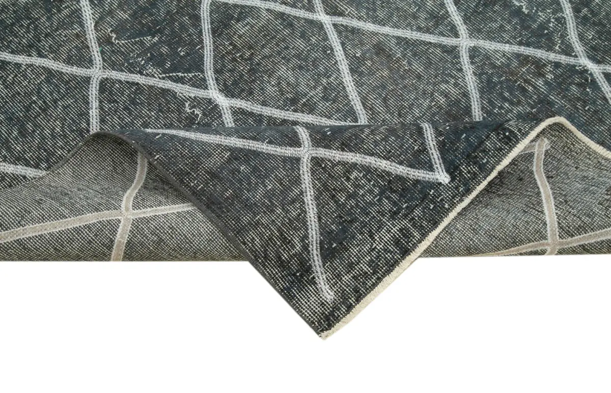 Modern Halı- Gri Pamuk Üzerine Yün El Dokuma Halı-168x263 - Görsel 6