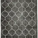 Modern Halı- Siyah Pamuk Üzerine Yün El Dokuma Halı-160x225