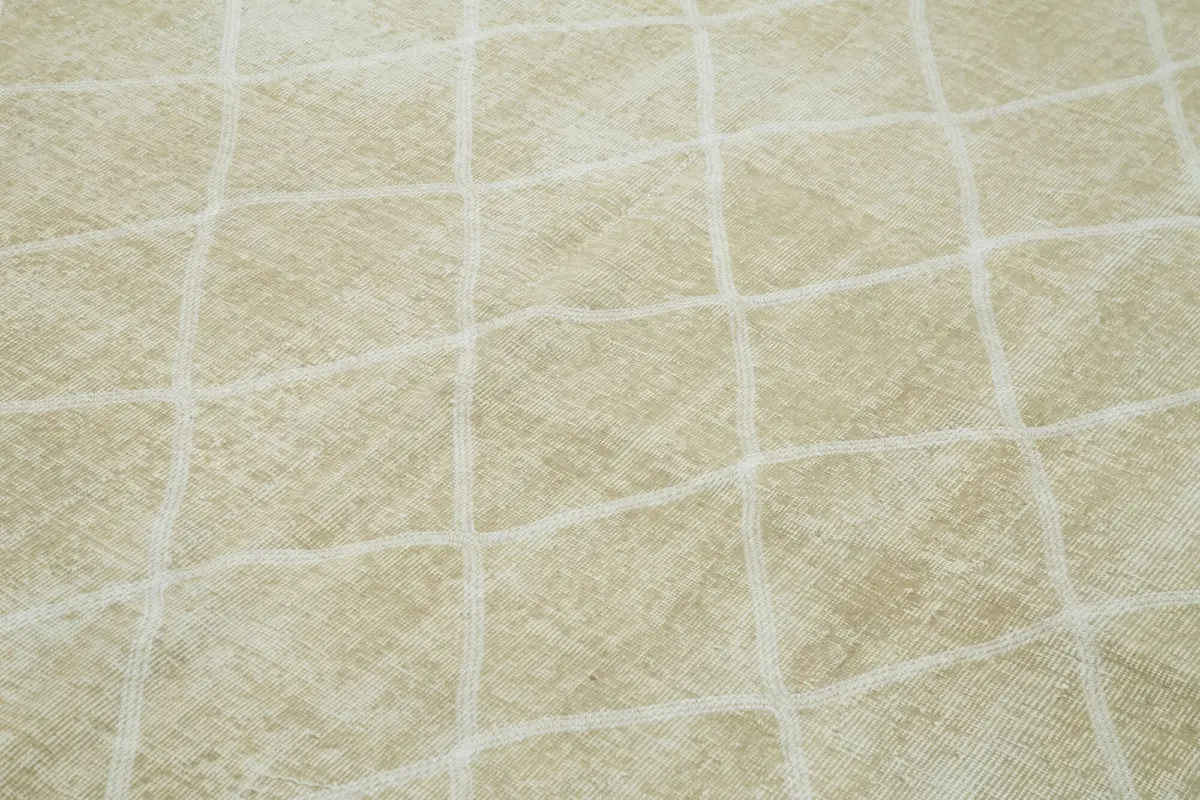 Modern Halı- Bej Pamuk Üzerine Yün El Dokuma Halı-190x273 - Görsel 5