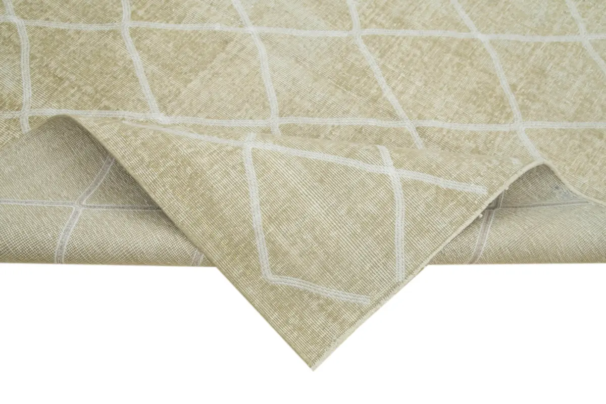 Modern Halı- Bej Pamuk Üzerine Yün El Dokuma Halı-190x273 - Görsel 6