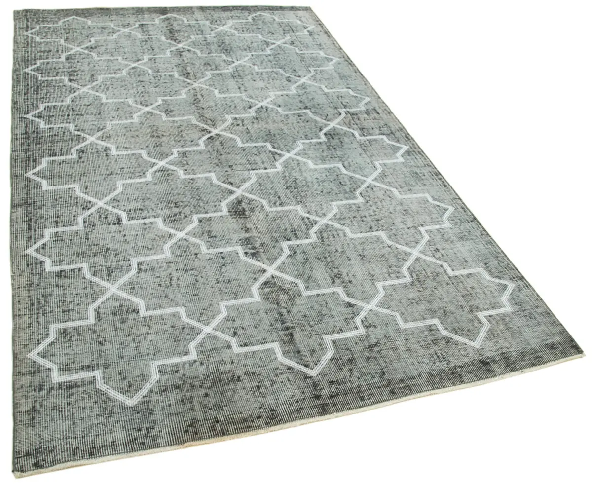 Modern Halı- Gri Pamuk Üzerine Yün El Dokuma Halı-145x260 - Görsel 2