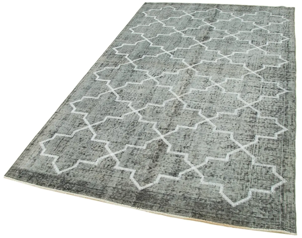 Modern Halı- Gri Pamuk Üzerine Yün El Dokuma Halı-145x260 - Görsel 3