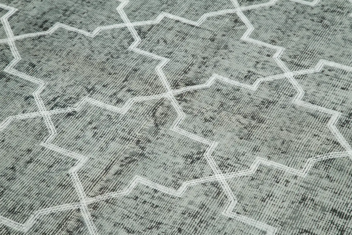 Modern Halı- Gri Pamuk Üzerine Yün El Dokuma Halı-145x260 - Görsel 5