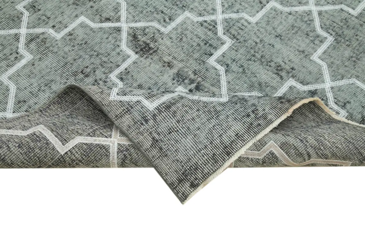 Modern Halı- Gri Pamuk Üzerine Yün El Dokuma Halı-145x260 - Görsel 6