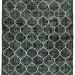 Modern Halı- Siyah Pamuk Üzerine Yün El Dokuma Halı-182x280