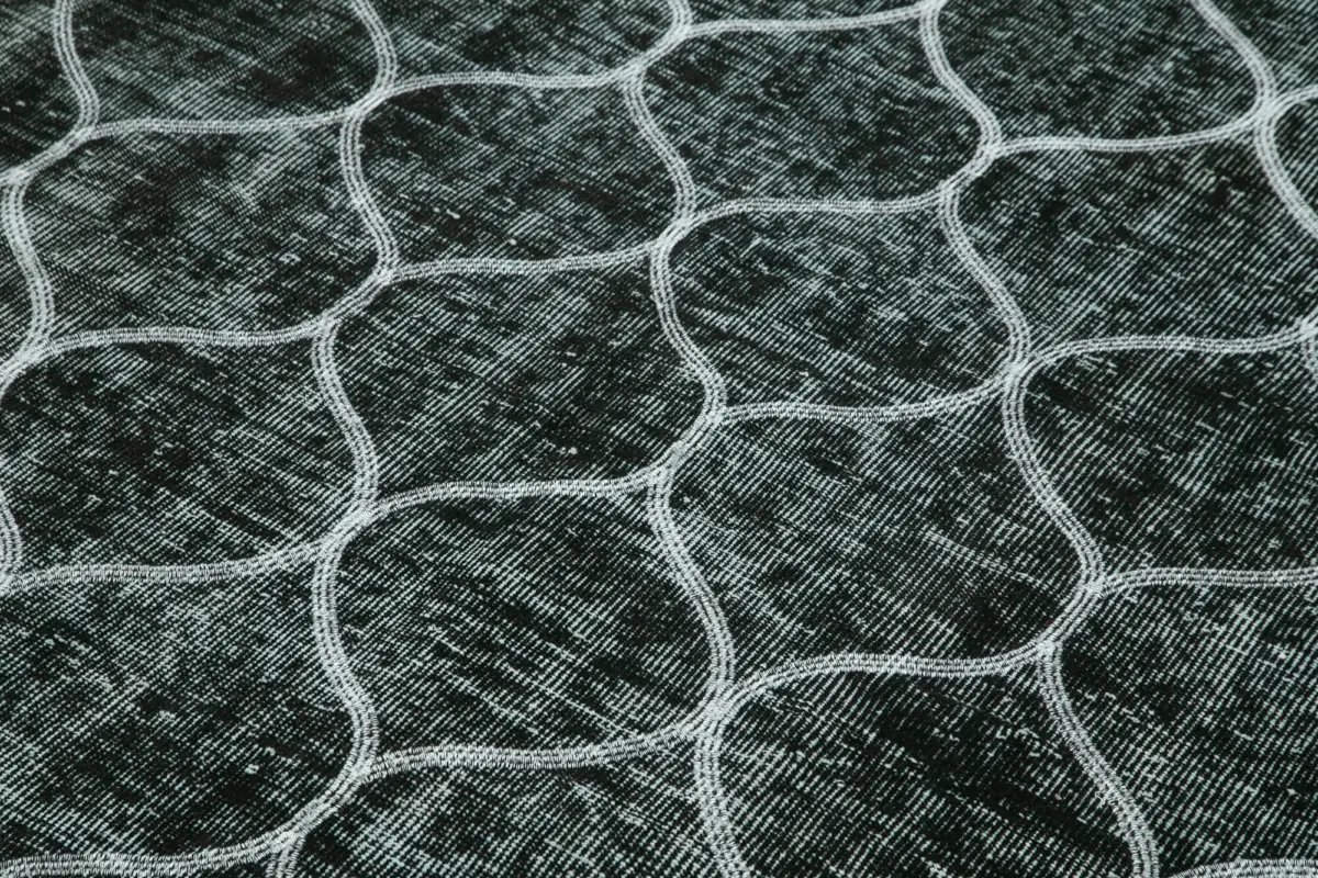 Modern Halı- Siyah Pamuk Üzerine Yün El Dokuma Halı-182x280 - Görsel 5