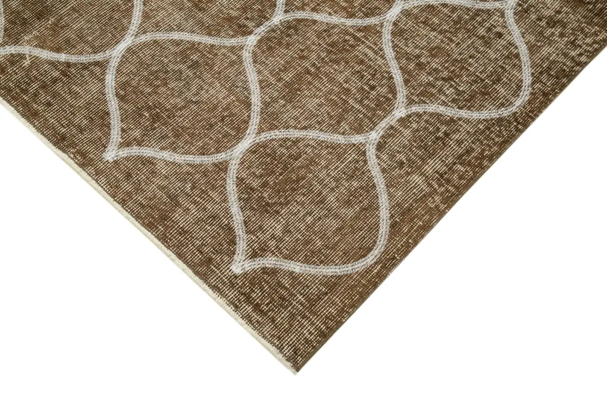 Modern Halı- Kahverengi Pamuk Üzerine Yün El Dokuma Halı-149x241 - Görsel 4