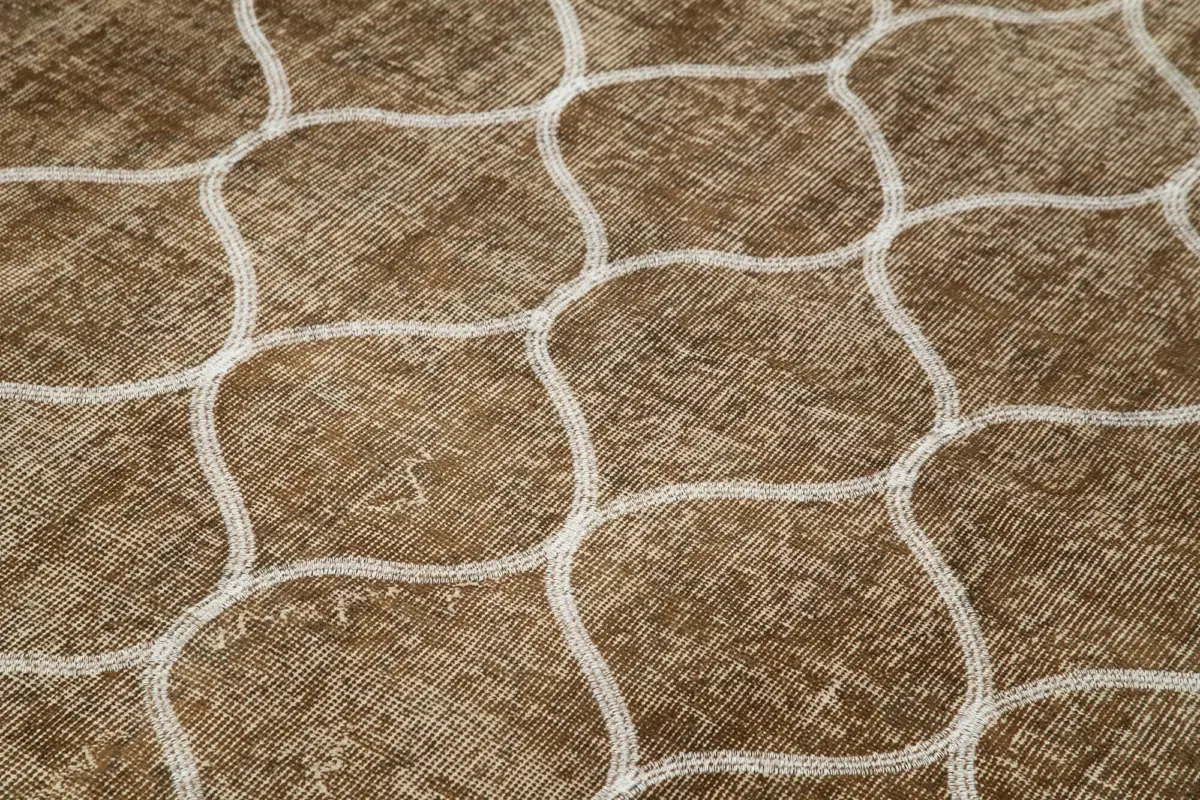 Modern Halı- Kahverengi Pamuk Üzerine Yün El Dokuma Halı-149x241 - Görsel 5