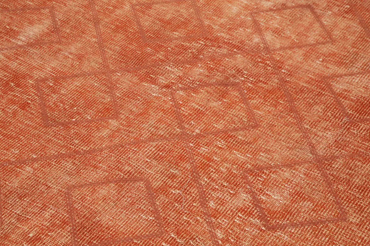 Modern Halı- Turuncu Pamuk Üzerine Yün El Dokuma Halı-186x268 - Görsel 5