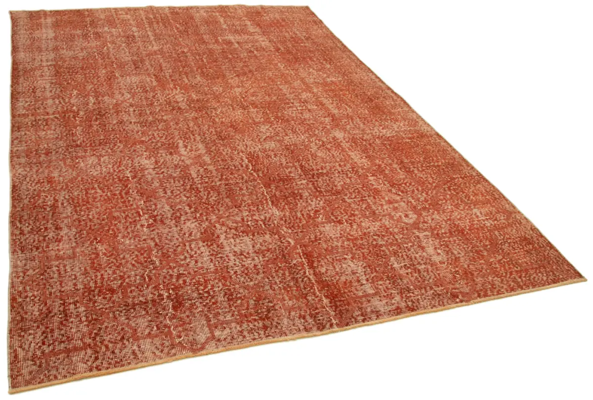 Modern Halı- Turuncu Pamuk Üzerine Yün El Dokuma Halı-204x305 - Görsel 2