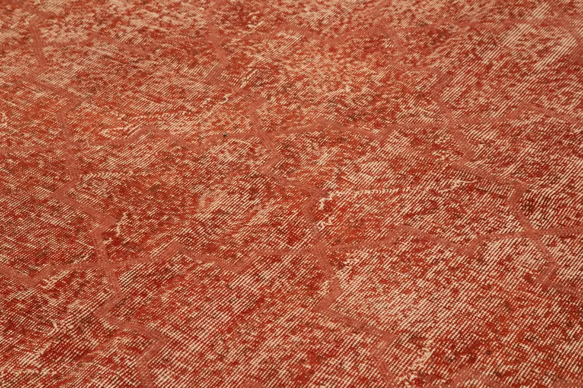 Modern Halı- Turuncu Pamuk Üzerine Yün El Dokuma Halı-204x305 - Görsel 5