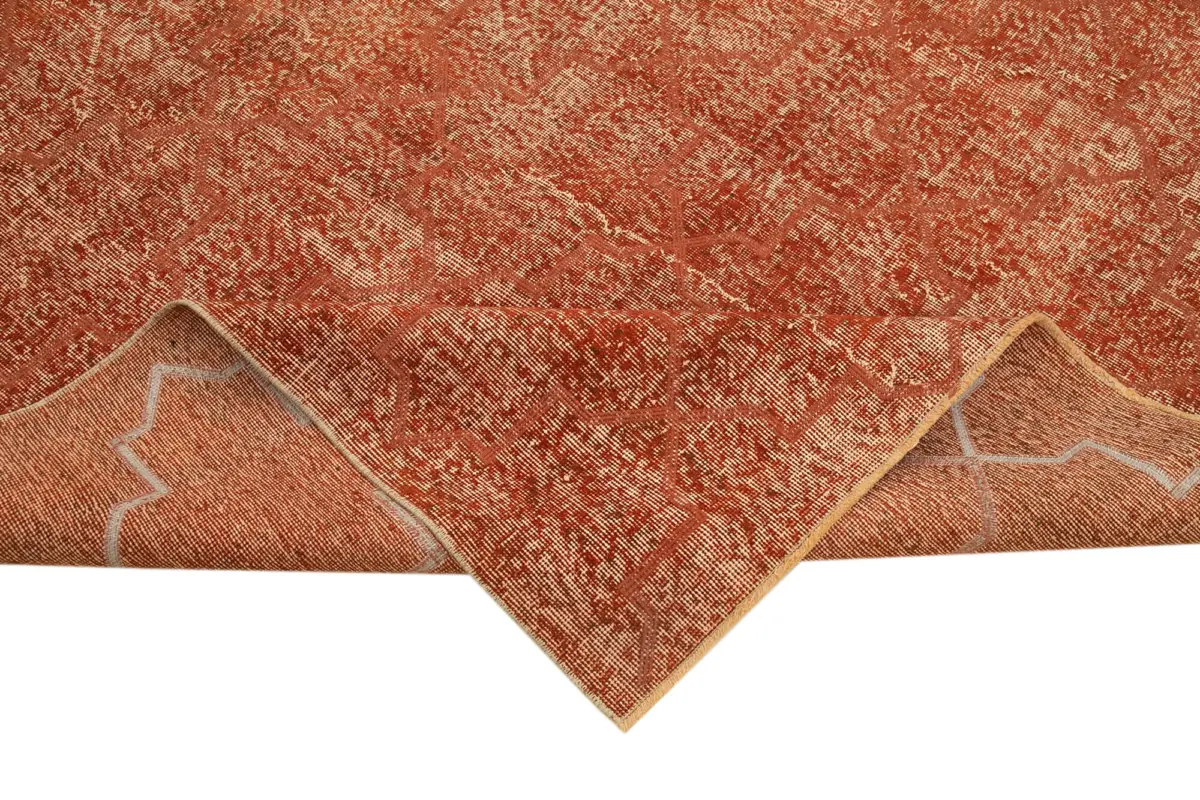 Modern Halı- Turuncu Pamuk Üzerine Yün El Dokuma Halı-204x305 - Görsel 6