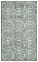 Modern Halı- Gri Pamuk Üzerine Yün El Dokuma Halı-152x247