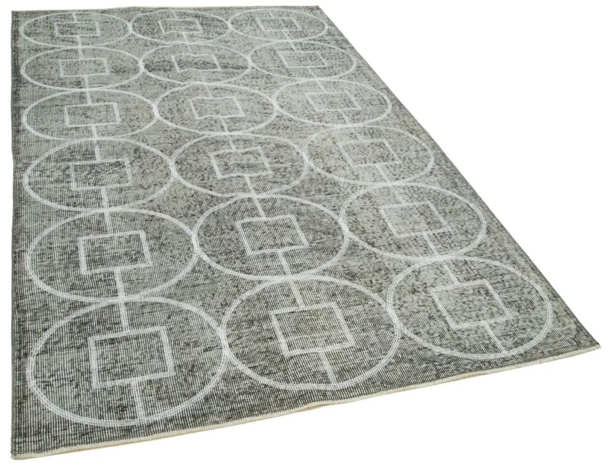 Modern Halı- Gri Pamuk Üzerine Yün El Dokuma Halı-152x247 - Görsel 2