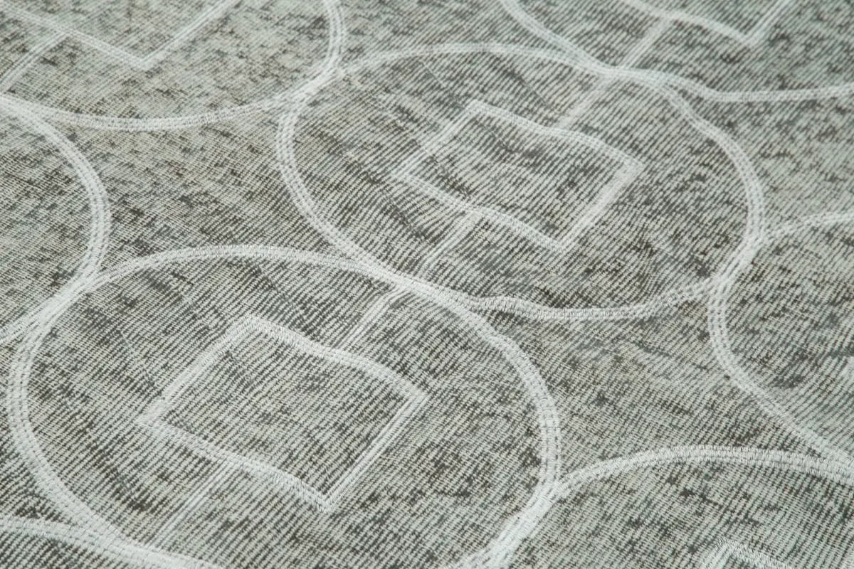 Modern Halı- Gri Pamuk Üzerine Yün El Dokuma Halı-152x247 - Görsel 5
