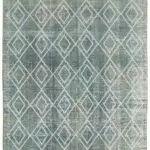 Modern Halı- Mavi Pamuk Üzerine Yün El Dokuma Halı-192x294