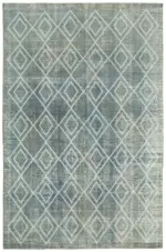 Modern Halı- Mavi Pamuk Üzerine Yün El Dokuma Halı-192x294