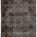 Modern Halı- Siyah Pamuk Üzerine Yün El Dokuma Halı-179x261