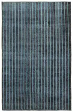 Modern Halı- Siyah Pamuk Üzerine Yün El Dokuma Halı-163x261