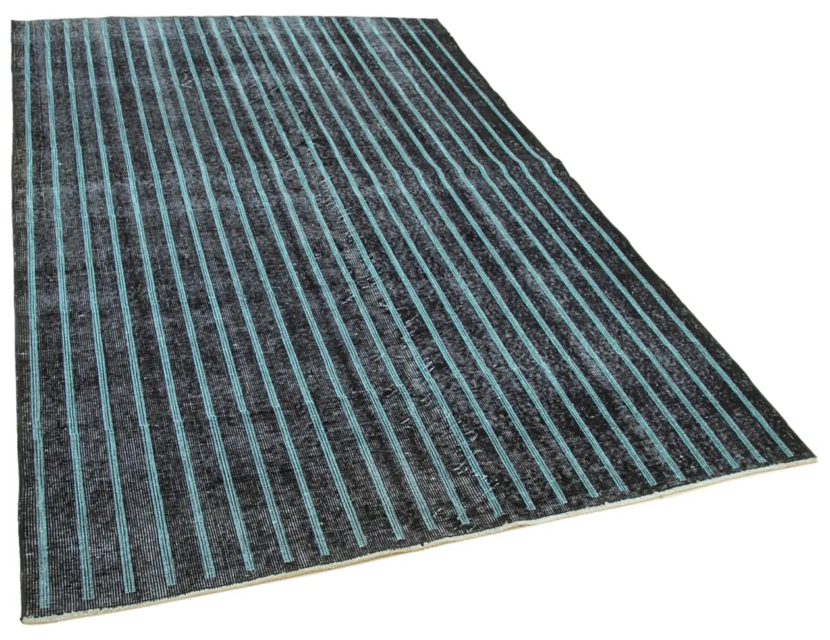 Modern Halı- Siyah Pamuk Üzerine Yün El Dokuma Halı-163x261 - Görsel 2