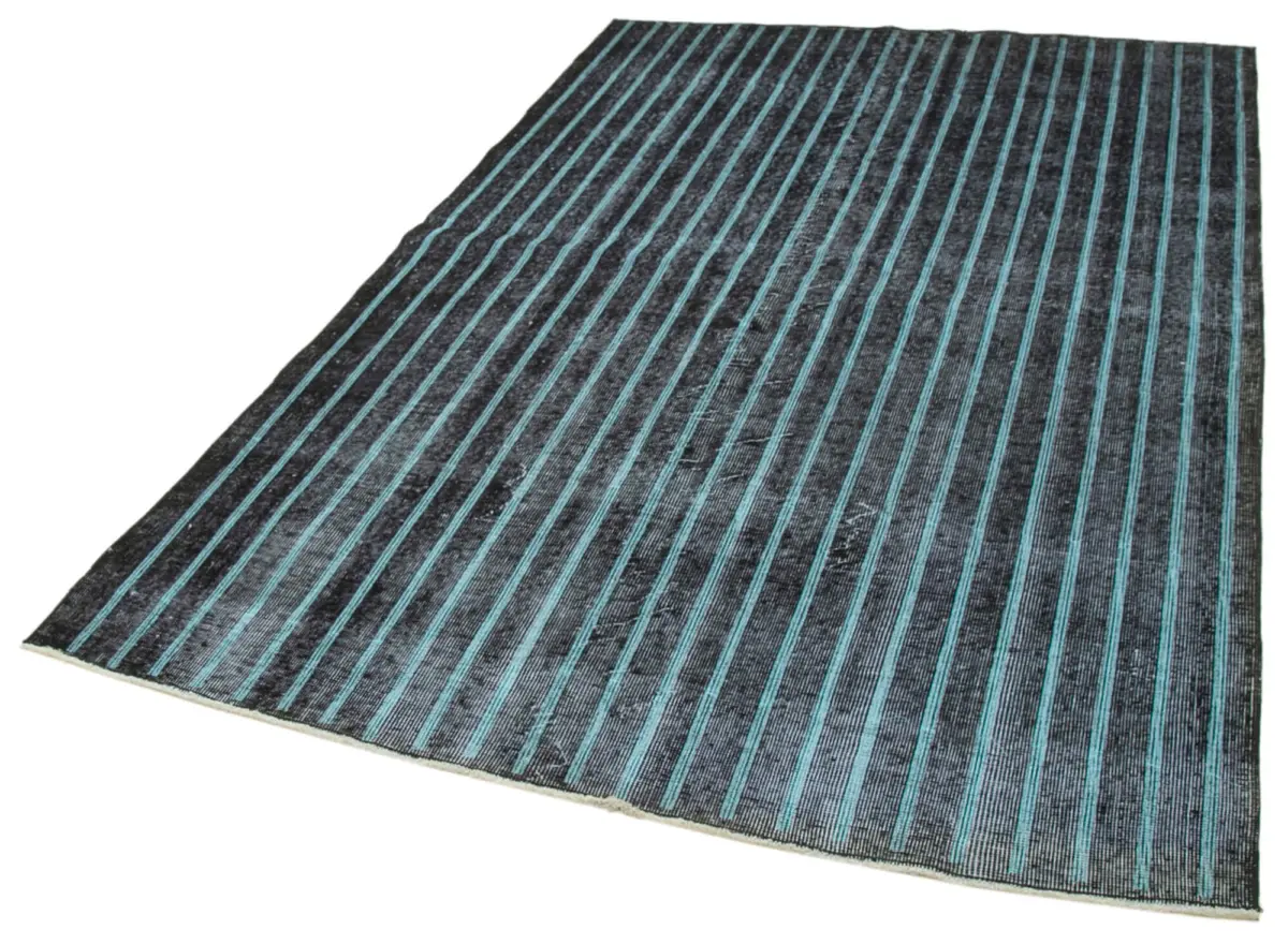 Modern Halı- Siyah Pamuk Üzerine Yün El Dokuma Halı-163x261 - Görsel 3