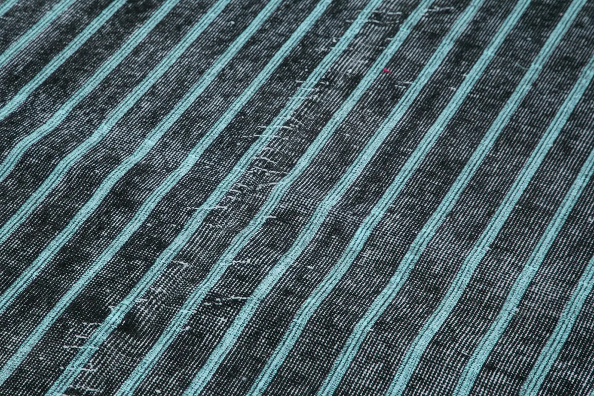 Modern Halı- Siyah Pamuk Üzerine Yün El Dokuma Halı-163x261 - Görsel 5