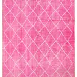 Modern Halı- Pembe Pamuk Üzerine Yün El Dokuma Halı-193x316