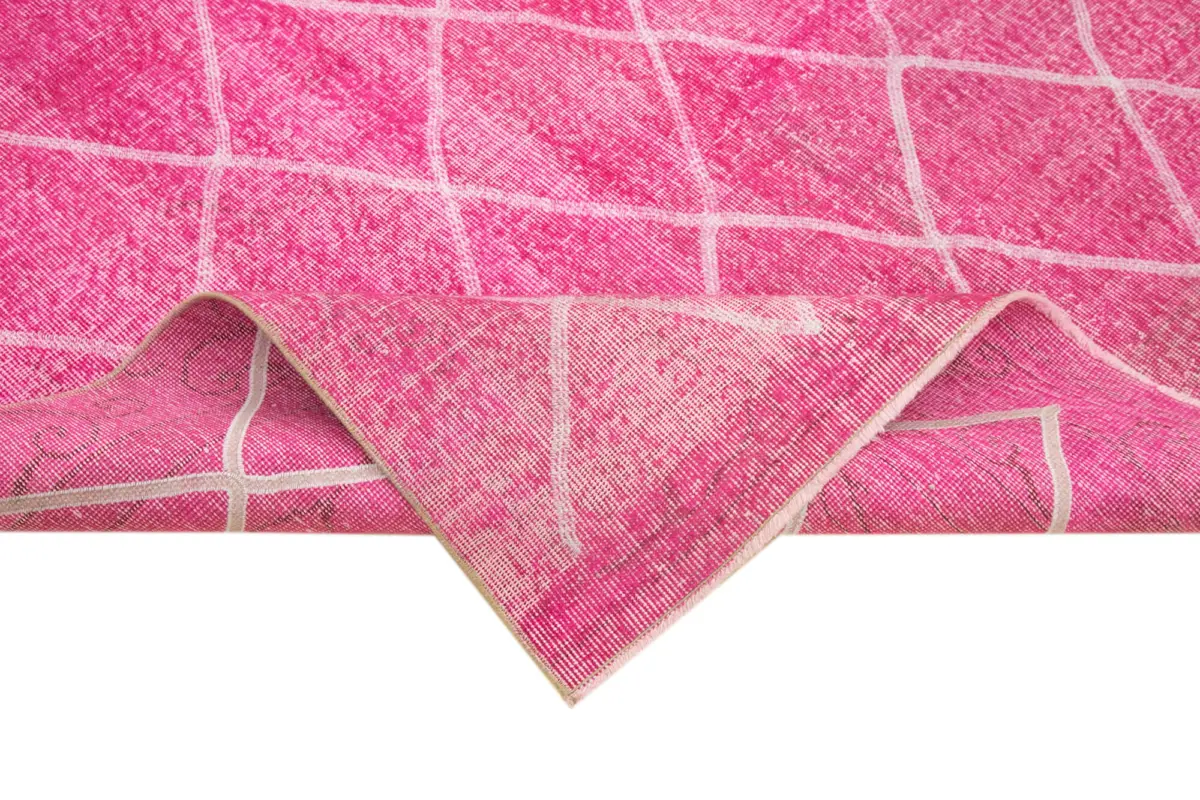 Modern Halı- Pembe Pamuk Üzerine Yün El Dokuma Halı-193x316 - Görsel 6