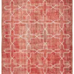 Modern Halı- Kırmızı Pamuk Üzerine Yün El Dokuma Halı-199x294