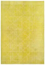 Modern Halı- Sarı Pamuk Üzerine Yün El Dokuma Halı-198x287