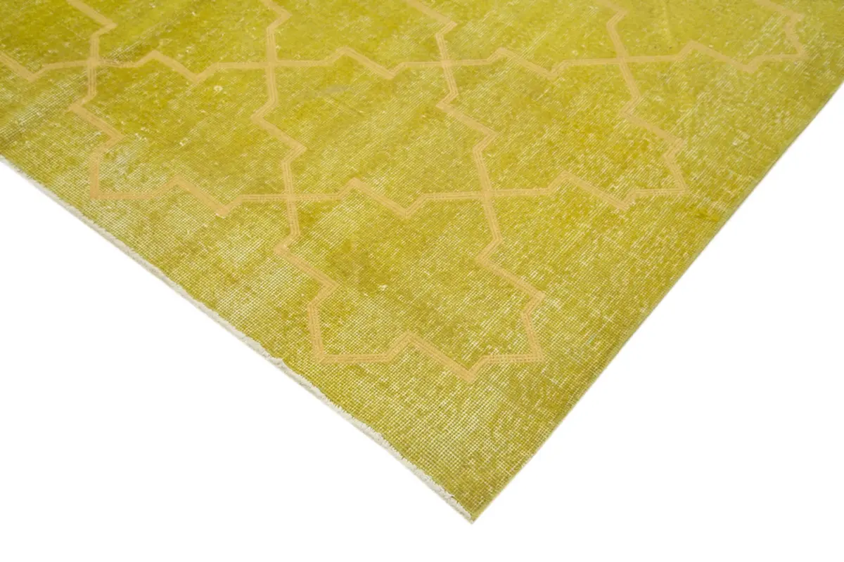 Modern Halı- Sarı Pamuk Üzerine Yün El Dokuma Halı-198x287 - Görsel 4
