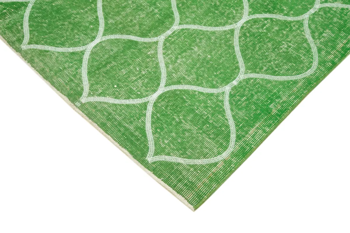Modern Halı- Yeşil Pamuk Üzerine Yün El Dokuma Halı-180x280 - Görsel 4