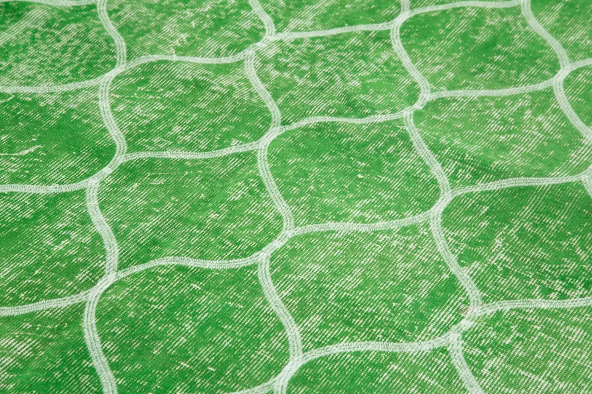 Modern Halı- Yeşil Pamuk Üzerine Yün El Dokuma Halı-180x280 - Görsel 5