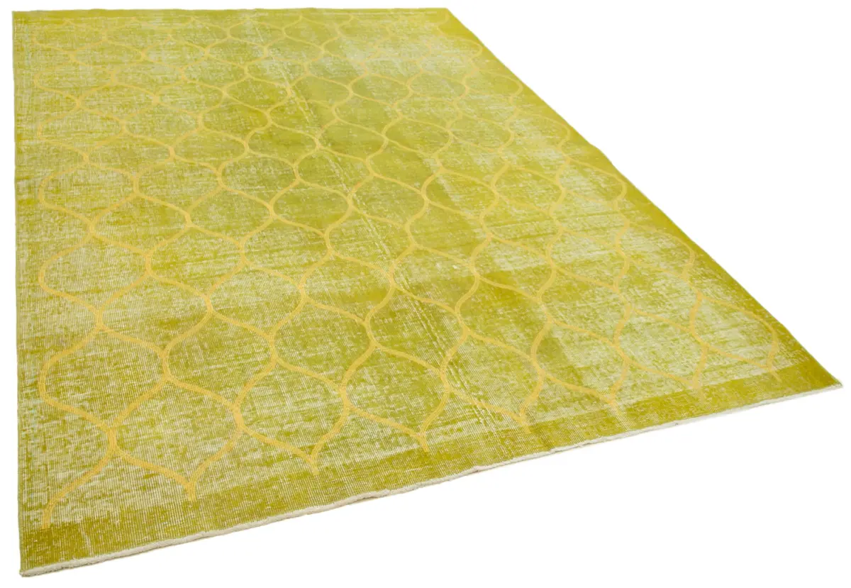 Modern Halı- Sarı Pamuk Üzerine Yün El Dokuma Halı-198x275 - Görsel 2