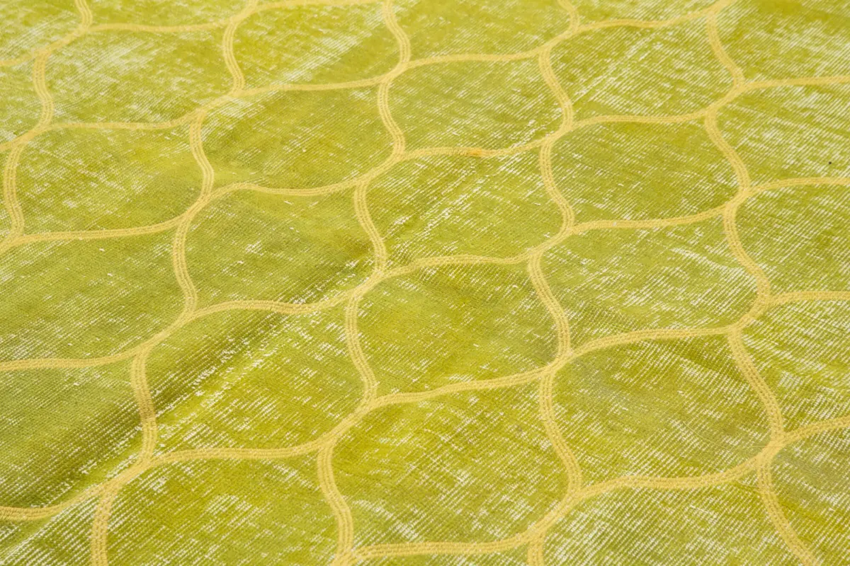 Modern Halı- Sarı Pamuk Üzerine Yün El Dokuma Halı-198x275 - Görsel 5