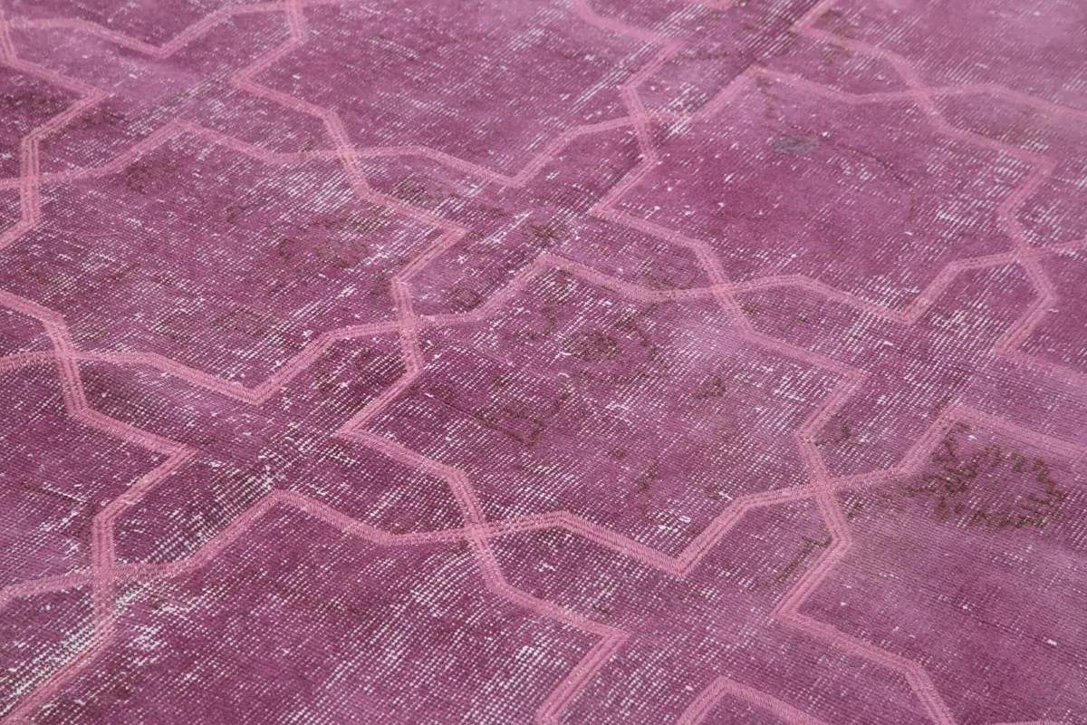 Modern Halı- Mor Pamuk Üzerine Yün El Dokuma Halı-208x313 - Görsel 5