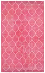 Modern Halı- Pembe Pamuk Üzerine Yün El Dokuma Halı-158x262