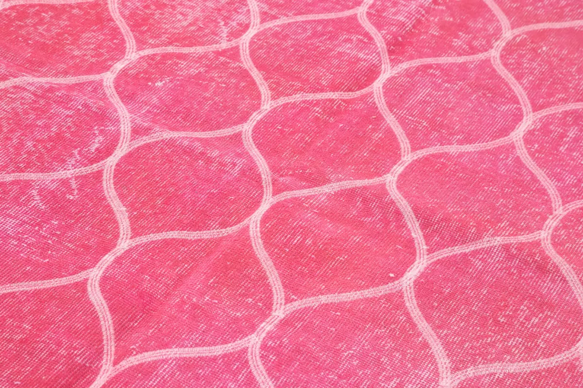 Modern Halı- Pembe Pamuk Üzerine Yün El Dokuma Halı-158x262 - Görsel 5