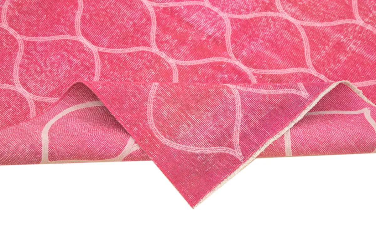 Modern Halı- Pembe Pamuk Üzerine Yün El Dokuma Halı-158x262 - Görsel 6