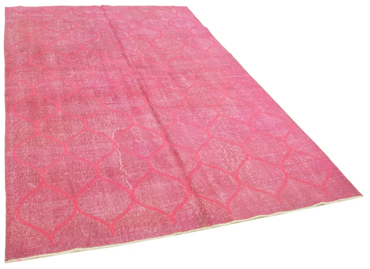 Modern Halı- Pembe Pamuk Üzerine Yün El Dokuma Halı-166x270 - Görsel 2