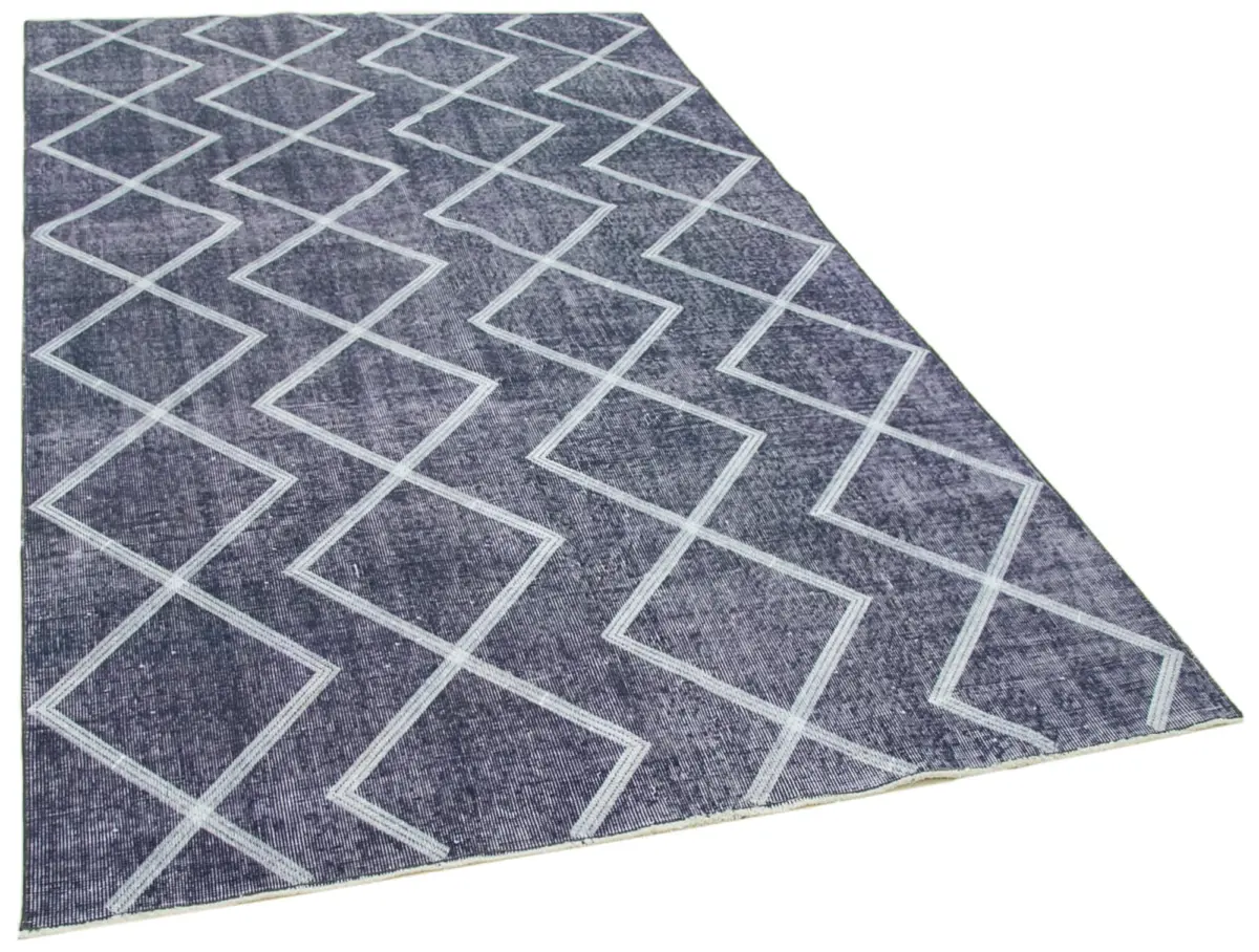 Modern Halı- Mor Pamuk Üzerine Yün El Dokuma Halı-160x264 - Görsel 2