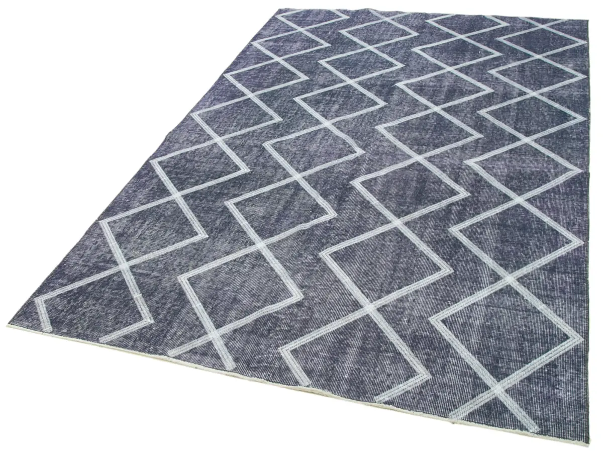 Modern Halı- Mor Pamuk Üzerine Yün El Dokuma Halı-160x264 - Görsel 3