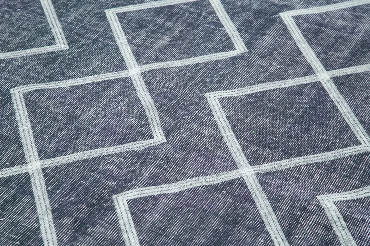 Modern Halı- Mor Pamuk Üzerine Yün El Dokuma Halı-160x264 - Görsel 5